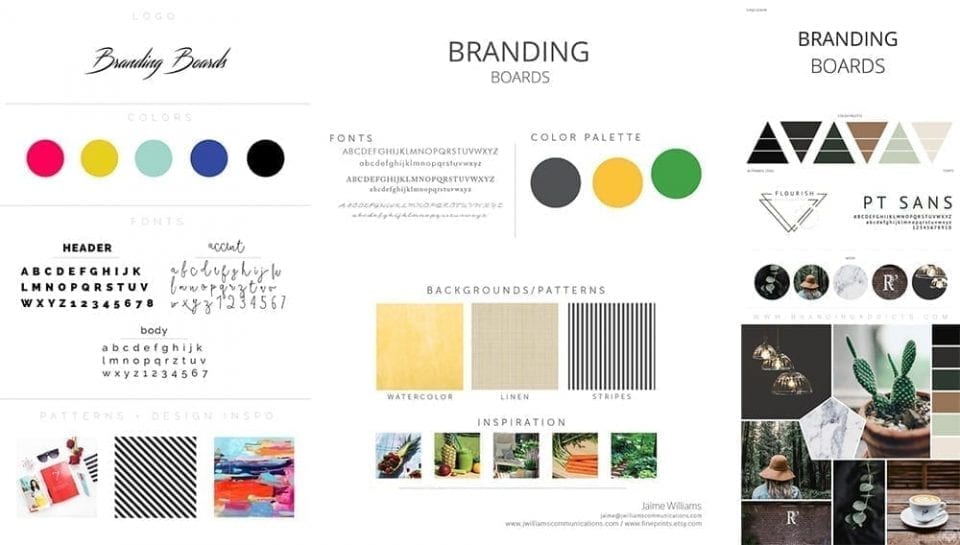 Branding Boards great for logo design packages
